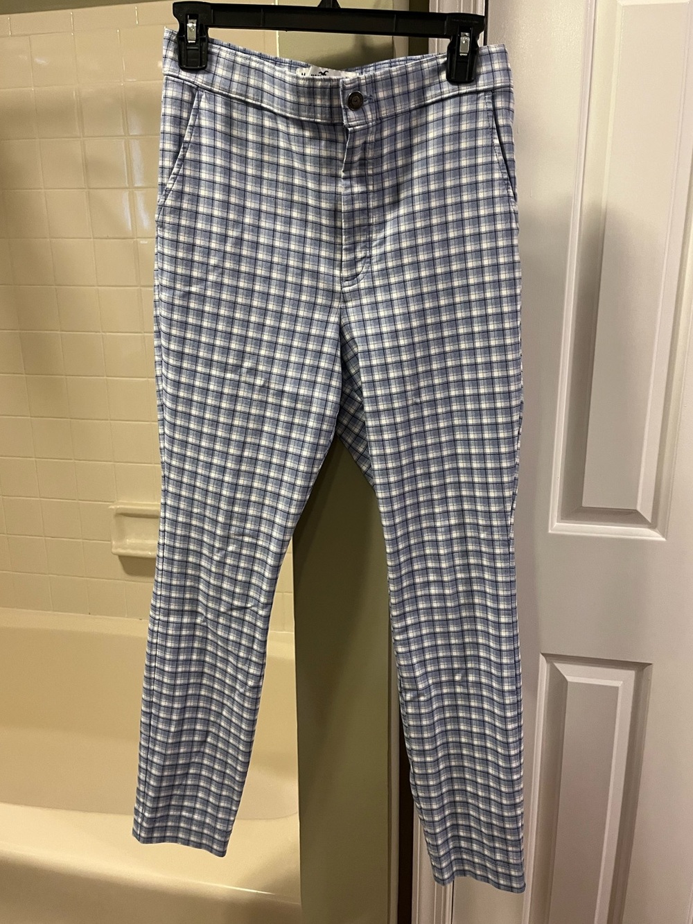 Hollister Blue Plaid Chino Pants
